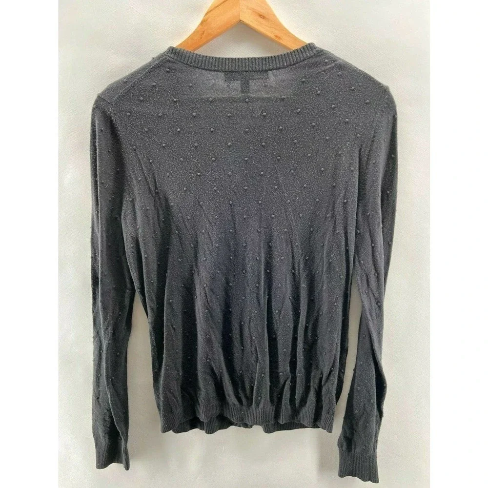 Saks Fifth Avenue Womens Size Medium Button-Down Sweater Cardigan Navy Blue EUC